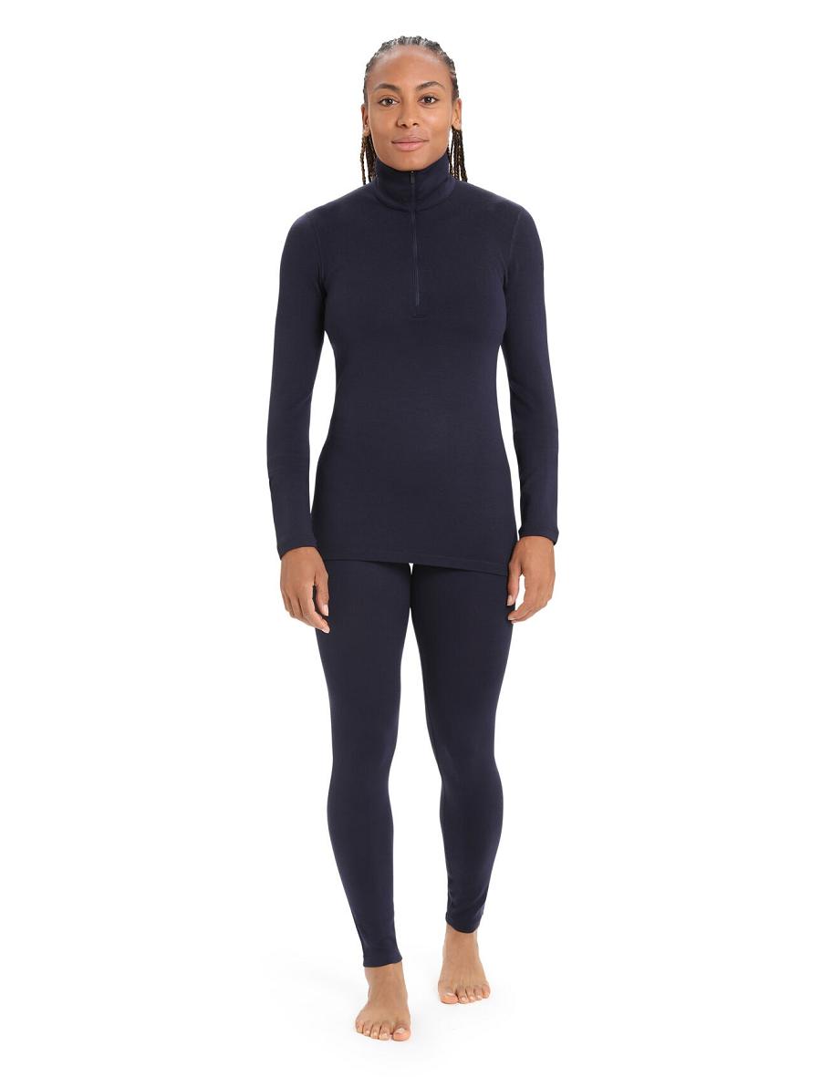 Midnight Navy Women's Icebreaker Merino 260 Tech Thermal Leggings | USA 1552BEXC